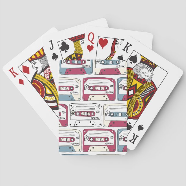 Jeu De Cartes Cassettes de musique rétro : Arrière - plan de roc (dos)