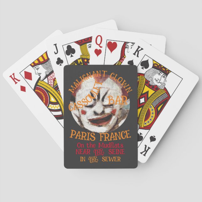JEU DE CARTES CASSOULET DE CLOWN MALVEILLANT BAR PARIS FRANCE (dos)