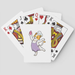 Jeu De Cartes Cat as Cook with Cooking apron & Muffin