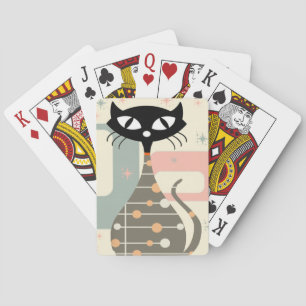Jeu De Cartes Cat du milieu du siècle moderne