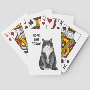 Jeu De Cartes Cat Funny Nope Pas Aujourd'Hui Mème Grumpy Grouchy