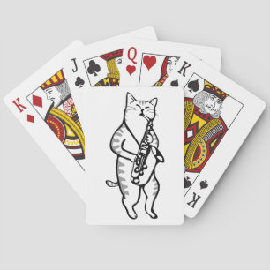 Jeu De Cartes Cat Saxophone Player Musicien Jazz Rock Funny Cute