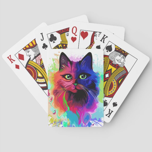 Jeu De Cartes Cat Trippy Psychedelic Pop Art (dos)