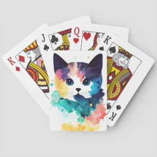 Jeu De Cartes Cat Wild Nature Animal Couleur Art Peinture