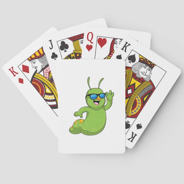 Jeu De Cartes Caterpillar avec lunettes de soleil (dos)
