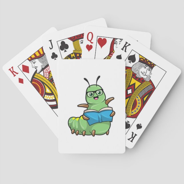 Jeu De Cartes Caterpillar Nerd avec livre et lunettes (dos)