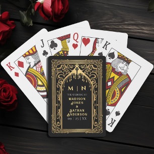 Jeu De Cartes Cathédrale de Vampire gothique d'or Mariage Faveur