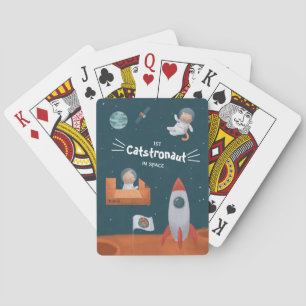 Jeu De Cartes Catstronaut Whimsical dans l'espace, Chats sur Mar