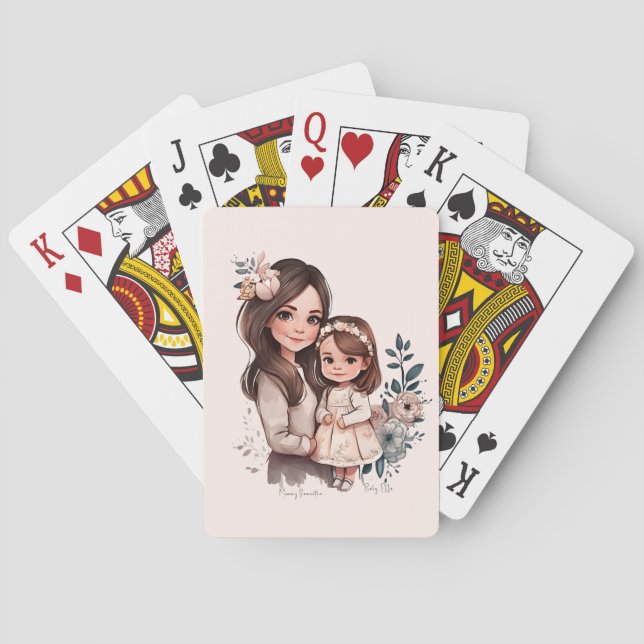Jeu De Cartes Caution adorable mère et fille (3) (dos)
