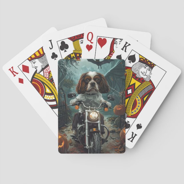 Jeu De Cartes Cavalier King Charles Spaniel Halloween Épouvantab (dos)