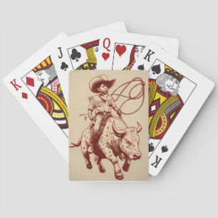 Jeu De Cartes Cavalier occidental vintage, fier petit cow-boy