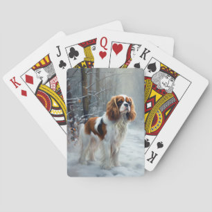 Jeu De Cartes Cavalier Roi Laisser Neige Noël Brossé