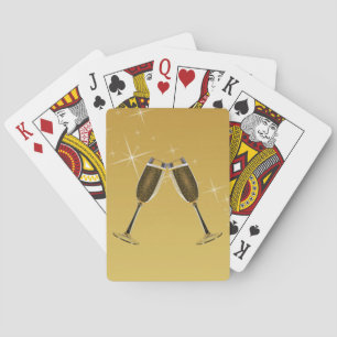 Jeu De Cartes Célébration des Lunettes de Champagne sur l'or