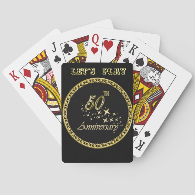 Jeu De Cartes Célébration d'or et d'anniversaire de noir (dos)
