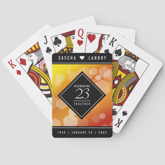 Jeu De Cartes Célébration élégante du 23e anniversaire de mariag (dos)