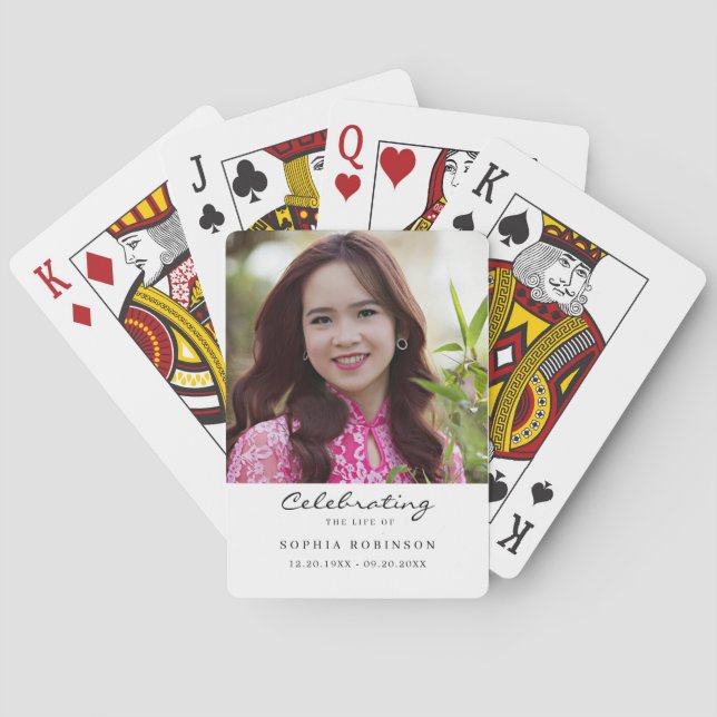 Jeu De Cartes Celebration of Life Photo Memorial Keepsake (dos)