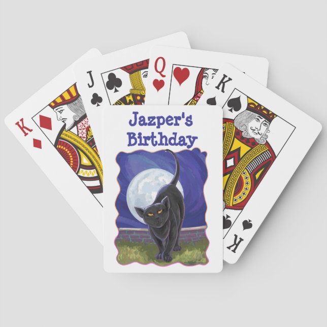 Jeu De Cartes Centre de partie de chat noir (dos)