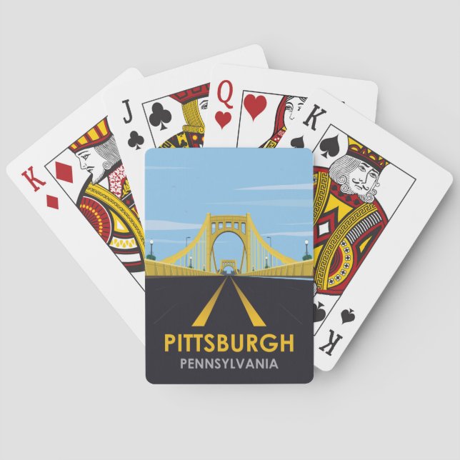 Jeu De Cartes Centre-ville de Pittsburgh, Vintage voyage de PA B (dos)