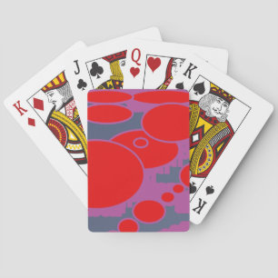 Jeu De Cartes cercle rouge et bleu foncé violet art abstrait