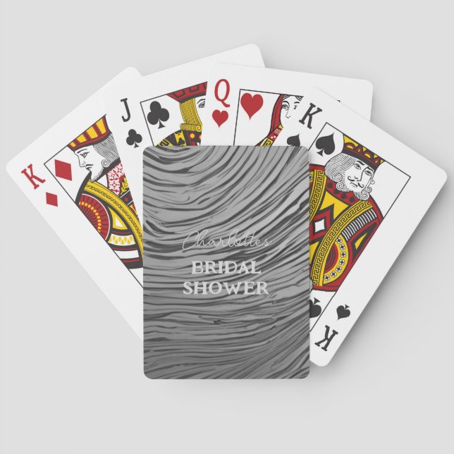 Jeu De Cartes Cérémonie de mariage gris argent satin Poker (dos)