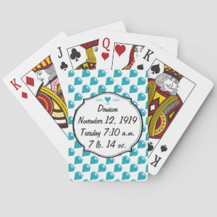 Jeu De Cartes Chalkboard Turquiose Aqua Heart Baby Boy