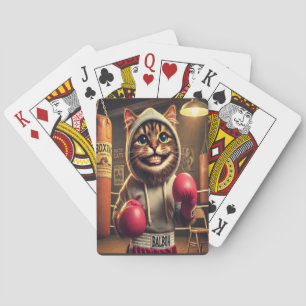 Jeu De Cartes Champ de boxe ? - Chat avec gants de boxe