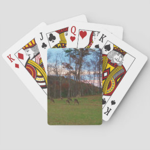 Jeu De Cartes Champ de cerf et un SunSet rose