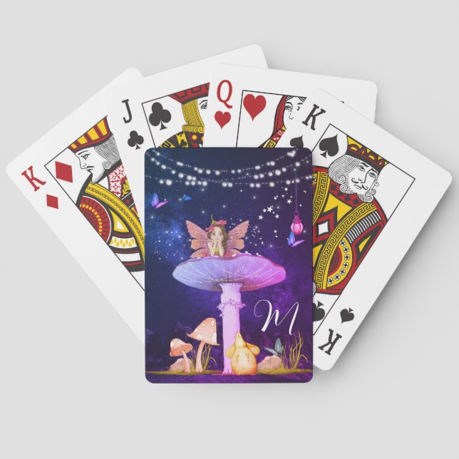 Jeu De Cartes Champignons Imaginaire mignon Monogramme Fée magiq (dos)