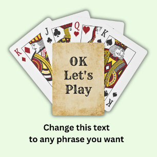 Jeu De Cartes Changer le texte - OK Jouons Vintage Worn Grunge