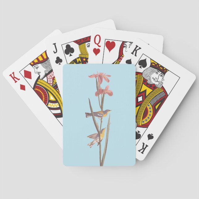 Jeu De Cartes Chanson d'Audubon sur la Paruline jaune bleu (dos)