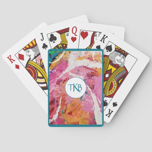 Jeu De Cartes Chansons cardiaques Abstraites Monogrammes Cartes  (dos)