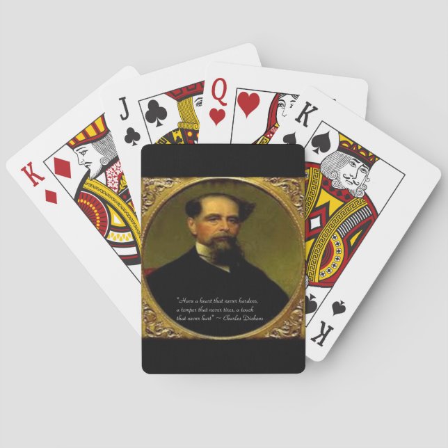 Jeu De Cartes Charles Dickens et Citation Coeur (dos)