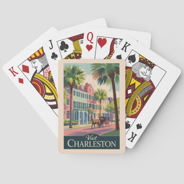 Jeu De Cartes Charleston Caroline du Sud Illustration Art de Voy (dos)