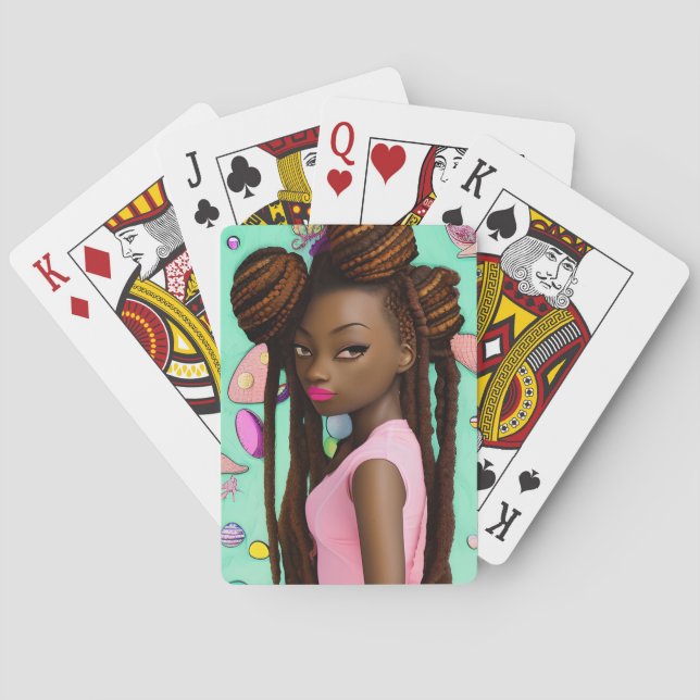 Jeu De Cartes Chasse aux oeufs de Pâques Fille noire Magie Melan (dos)