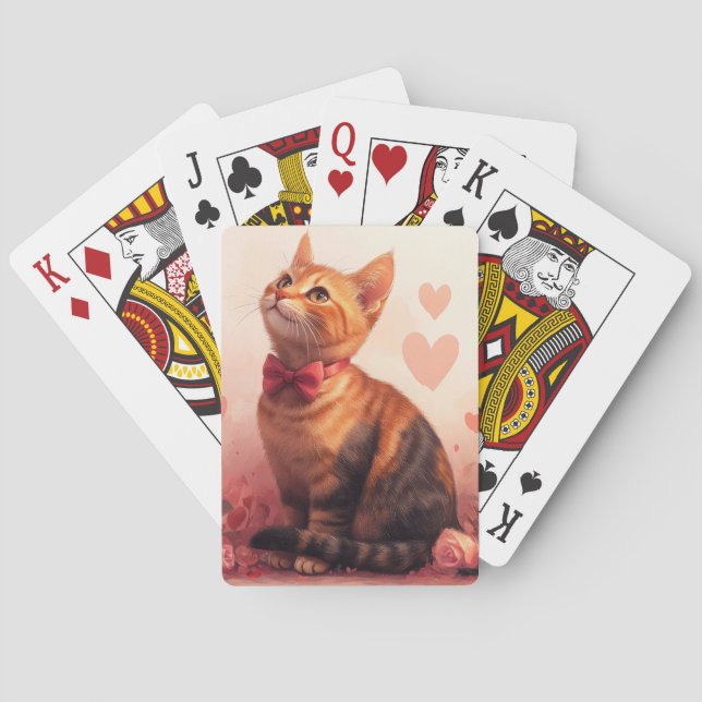Jeu De Cartes Chat abyssinien avec Rose - Saint Valentin (dos)