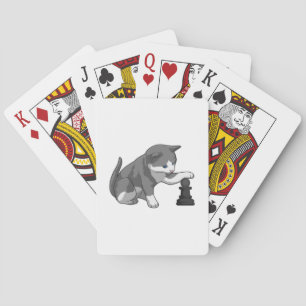 Jeu De Cartes Chat aux échecs avec pièce d'échecs Évêque