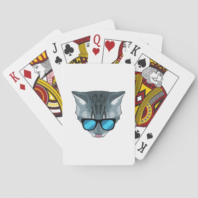 Jeu De Cartes Chat avec lunettes de soleil (dos)