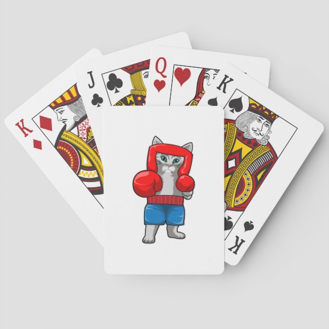 Jeu De Cartes Chat Boxe avec gants de boxe (dos)