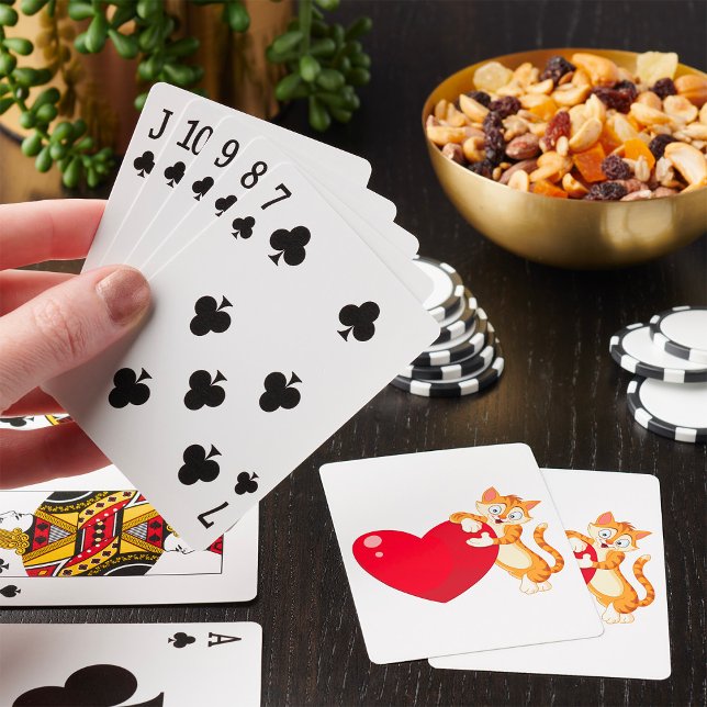 Jeu De Cartes Chat câlin coeur adorable amour minou (Créateur téléchargé)