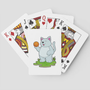 Jeu De Cartes Chat comme joueur de basket-ball avec basket-ball