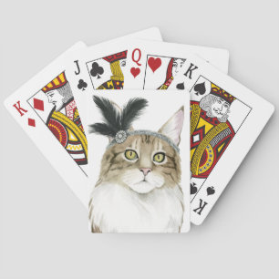Jeu De Cartes Chat de Downton Adorned With Feathers