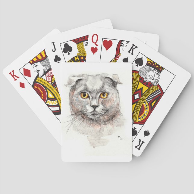 Jeu De Cartes Chat de pli d'écossais (dos)