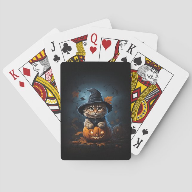 Jeu De Cartes Chat drôle dans le casquette Assistant (dos)