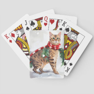 Jeu De Cartes Chat du Bengale à Noël de neige