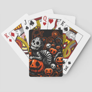 Jeu De Cartes Chat éffrayant et Citrouille