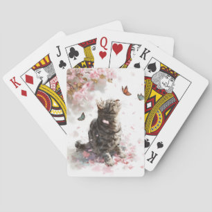 Jeu De Cartes Chat Fleur de Cerisier et Papillons (11)