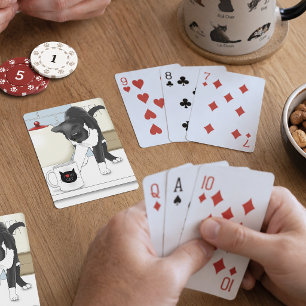 Jeu De Cartes Chat Gris Blanc Curieux Tasse à Thé Drôle Cuisine