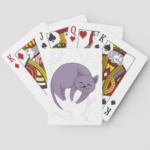 Jeu De Cartes Chat gris couchage et chaton Doodet Draps couvertu