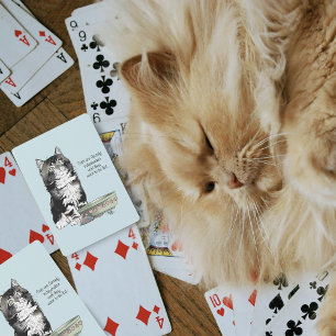 Jeu De Cartes Chat gris tabby indépendant bleu mignon drôle