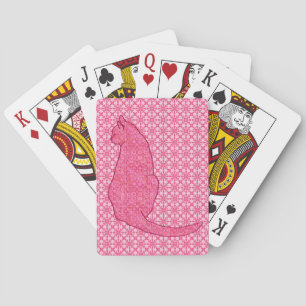 Jeu De Cartes Chat japonais - Fuchsia Pink Batik